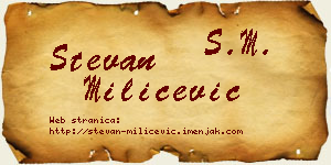 Stevan Milićević vizit kartica